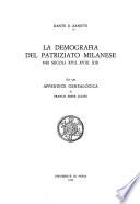 La demografia del patriziato milanese nei secoli XVII, XVIII, XIX