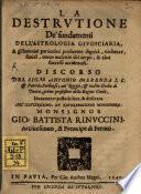 La destructione de'fondamenti dell'astrologia giudiciaria