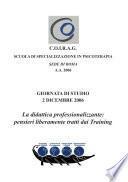 La didattica professionalizzante: pensieri liberamente tratti dai Training