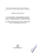 La dinamica fenomenologica della democrazia comunitaria