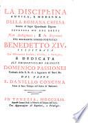 La disciplina antica e moderna della Romana chiesa intorno al sagro quaresimale digiuno espressa ne due brevi di Benedetto XIV (etc.)