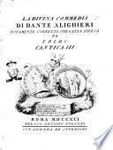 La Divina Commedia di Dante Alighieri novamente corretta spiegata e difesa da F.B.L.M.C. Cantica 1. [-3.]