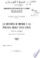 La dottrina di Monroe e la politica degli Stati Uniti ...
