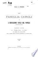 La famiglia Cairoli e l'educazione civile del popolo