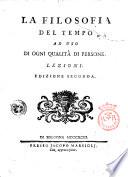 La filosofia del tempo ad uso di ogni qualità di persone. Lezioni