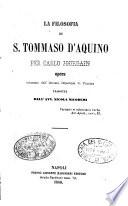 La filosofia di s. Tommaso d'Aquino