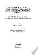 La fonetica acustica come strumento di analisi della variazione linguistica in Italia