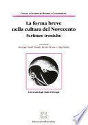 La forma breve nella cultura del Novecento