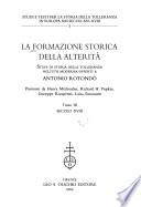 La formazione storica della alterità: Secolo XVIII