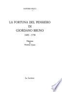 La fortuna del pensiero di Giordano Bruno, 1600-1750