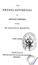 La frusta letteraria di Aristarco Scannabue opera di Giuseppe Baretti