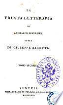 La frusta letteraria di Aristarco Scannabue opera di Giuseppe Baretti