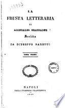 La frusta letteraria di Aristarco Scannabue scritta da Giuseppe Baretti