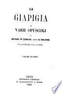 La Giapigia e varii opuscoli di Antonio de Ferariis detto il Galateo