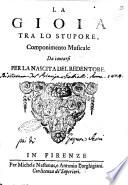 La gioia tra lo stupore, componimento musicale da cantarsi per la nascita del Redentore