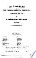 La giornata del corrispondente teatrale, commedia in due atti