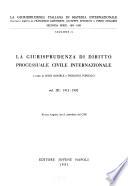La giurisprudenza italiana in materia internazionale