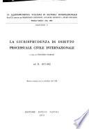La giurisprudenza italiana in materia internazionale