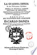 La Guadina difesa in due dissertazioni epistolari opera di Niccola Caputi ...