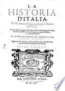 La Historia D'Italia Di M. Francesco Guicciardini gentil'huomo Fiorentino
