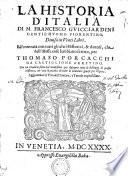 LA HISTORIA Dʼ ITALIA DI M. FRANCESCO GVICCIARDINI GENTILʼ HVOMO FIORENTINO,