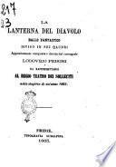La lanterna del diavolo ballo fantastico diviso in sei quadri appositamente composto e diretto dal coreografo Lodovico Pedoni