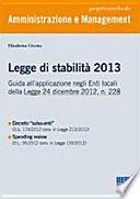 La legge di stabilit 2013