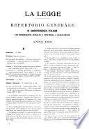 La Legge repertorio generale analitico alfabetico