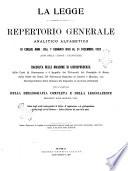 La Legge repertorio generale analitico alfabetico