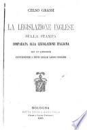 La legislazione inglese sulla stampa comparata alla legislazione italiana