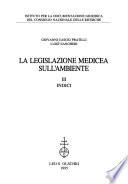 La legislazione medicea sull'ambiente: Indici