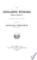 La legislazione mineraria dell'Italia