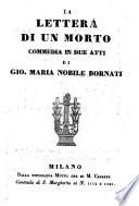 La Lettera Di Un Morto Commedia In Due Atti