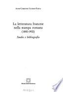 La letteratura francese nella stampa romana (1880-1900)