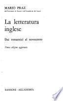 La letteratura inglese: Dal romantici al Novecento