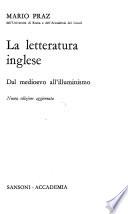 La letteratura inglese