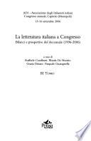 La letteratura italiana a congresso