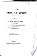 La letteratura italiana nel corrente secolo
