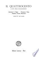 La Letteratura italiana: Quattrocento; l'età dell'umanesimo. Tartaro, A., [et al.] Il Quattrocento. 2 v