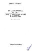 La letteratura latina dell'età repubblicana e augustea
