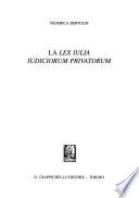 La Lex Iulia iudiciorum privatorum