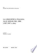 La linguistica italiana alle soglie del 2000 (1987-1997 e oltre)