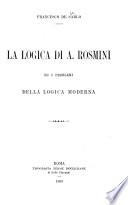 La Logica di A. Rosmini