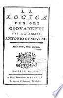 La Logica per gli giovanetti