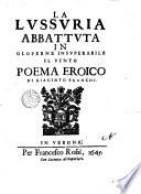 La lussuria abbattuta in Oloferne insuperabile il vinto. Poema eroico di Giacinto Branchi