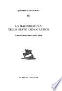 La magistratura nello stato democratico