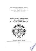 La matematica a Modena dal Medio Evo all'attuale dipartimento
