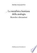 La metafisica kantiana della analogia