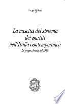 La nascita del sistema dei partiti nell'Italia contemporanea