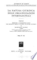 La natura giuridica delle organizzazioni internazionali